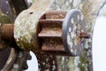 Detailed part of the historic iron bridge Domo Pedro II that connects the cities of Cachoeira and Sao Felix in the Brazilian state