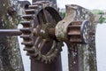 Detailed part of the historic iron bridge Domo Pedro II that connects the cities of Cachoeira and Sao Felix in the Brazilian state