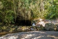 Cachoeira da Toca Waterfall - Ilhabela, Sao Paulo, Brazil Royalty Free Stock Photo