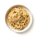 cacio e pepe isolated on white background, AI Generative.