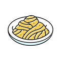 cacio e pepe italian cuisine color icon vector illustration