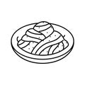 cacio e pepe italian cuisine line icon vector illustration