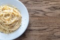 Cacio e Pepe - spaghetti with cheese and pepper Royalty Free Stock Photo