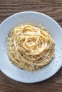 Cacio e Pepe - spaghetti with cheese and pepper Royalty Free Stock Photo