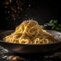 Cacio e Pepe Spaghetti. A Classic Italian Pasta Dish.