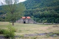 Caciulata, Romana, 09th of April 2019: `Castrul roman Arutela` ruins meaning roman fortress Arutela, located in Caciulata, Roman