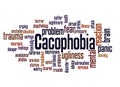 Cacophobia fear of ugliness word cloud concept