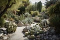 cacti garden with succulents and other desert plants