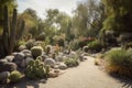 cacti garden, with a variety of cacti and other desert plants