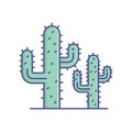 Cacti Line Style vector icon which can easily modify or edit