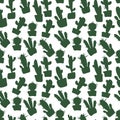 Cacti seamless pattern. Decorative texture for textile. Hand drawn vector illustration