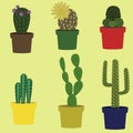 Cacti vector collection.