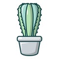 Cactoideae cactus icon, cartoon style