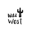 Cactus. AmericanLegend. Wild West Label. Western Illustration.