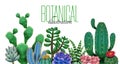 Cactus Botanical Text Composition