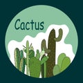 Cactus. Botanical vector stock illustration eps10.