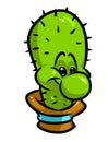 Cactus character smile