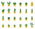 Cactus Colored FLat Icons