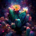 the cactus colorful on galaxy