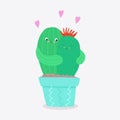 Cactus couple in love.