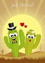 Cactus couple in love