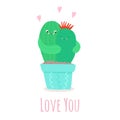 Cactus couple in love.