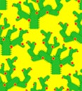 Cactus Cute kawaii pattern seamless. funny peyote cartoon style background . kids character. Childrens style texture