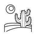 Cactus desert black line icon. Type of cacti. Grow in extremely dry environments. Pictogram for web page, mobile app, promo. UI UX