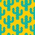 Cactus Desert pattern background seamles. Vector Illustration