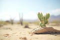 a cactus in a desert scene, showcasing arid hardiness zone Royalty Free Stock Photo