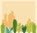Cactus in desertscape scenery Royalty Free Stock Photo
