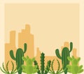 Cactus in desertscape scenery Royalty Free Stock Photo