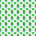 Cactus dots seamles repeat pattern Royalty Free Stock Photo