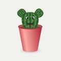 Cactus with eyes and mouth