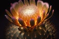 A Cactus Flower Macro Photo Volumetric Lightin. Generative AI Royalty Free Stock Photo