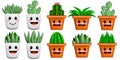 cactus in flower pot illustration isometric cartoon Royalty Free Stock Photo