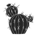 Cactus of flower vector icon.Black vector icon isolated on white background cactus of flower Royalty Free Stock Photo