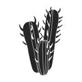 Cactus of flower vector icon.Black vector icon isolated on white background cactus of flower Royalty Free Stock Photo