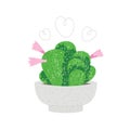 Cactus in flowerpot. Trendy flat style illustration