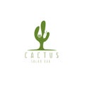 Cactus and fork negative space vector design