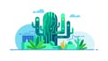 Cactus Growth Analysis. Desert Plant Data Icon, vector design Generative AI Royalty Free Stock Photo