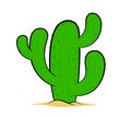 Cactus, hand drawn cartoon desert plant