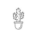 The cactus has multiple arms with small X marks representing spines Royalty Free Stock Photo