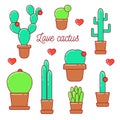 Cactus with hearts