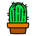 Cactus houseplant icon, outline style