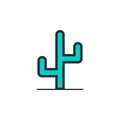 cactus icon. Element of web icon with one color for mobile concept and web apps. Isolated cactus icon can be used for web and Royalty Free Stock Photo