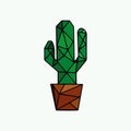 cactus icon in geometric style. eps 10 illustration Royalty Free Stock Photo