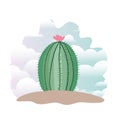 Cactus in landscape isolated icon Royalty Free Stock Photo