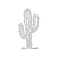 CACTUS LINE ART. Vector cactus. Continuous Line Drawing Vector Illustration with Mexican Cactus