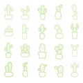 Cactus Line Icon Set